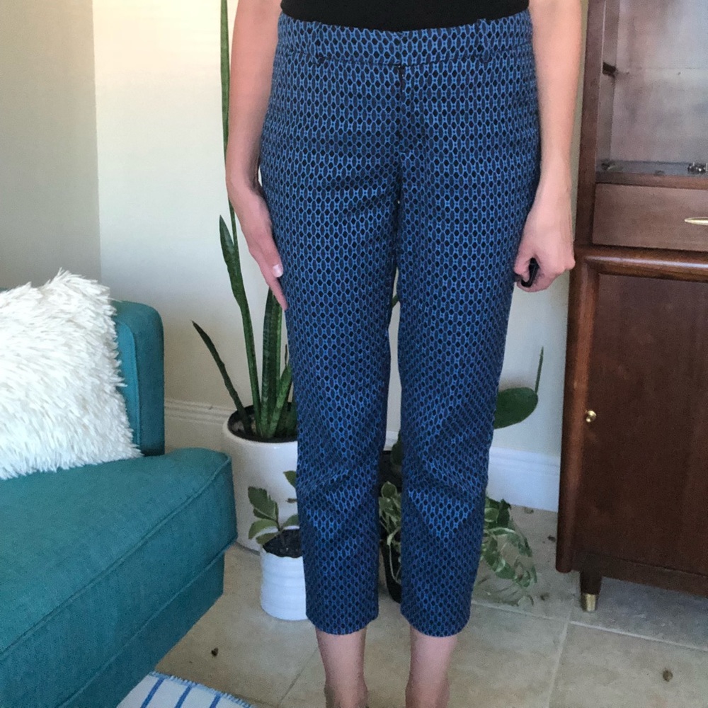 Blue Mid-Rise Slim Ankle Pants - Size 6 (EUC)